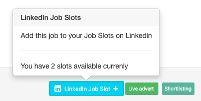 image shows LinkedIn add to job slots button in ATS